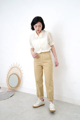 Light yellow short sleeves shirt