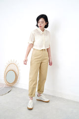 Beige pencil cut pants