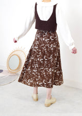 Choco brown knit vest in detail pattern