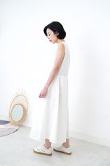 White vest dress with cross layer details