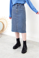 Denim h cut skirt