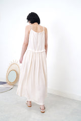 Cream cami maxi dress in stripes pattern