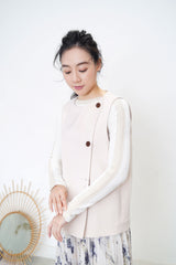 Nude premium buttons vest