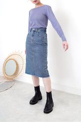 Denim h cut skirt