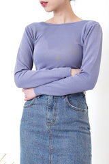 Blue stripes top in open back