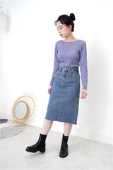 Blue stripes top in open back