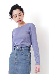 Blue stripes top in open back