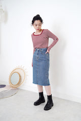 Denim h cut skirt