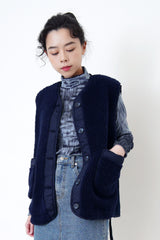 Grey blue velvet top in wrinkle texture
