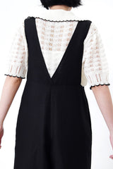 Ivory crochet cardi w/ contrast fringe