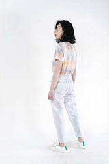 Off white wash out jeans in pencil cut