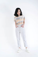 Off white wash out jeans in pencil cut