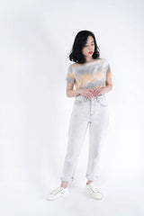 Off white wash out jeans in pencil cut