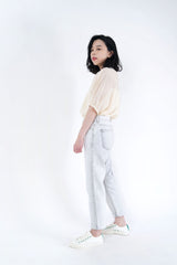 Off white wash out jeans in pencil cut