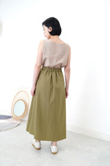 Khaki skirt in wrap style
