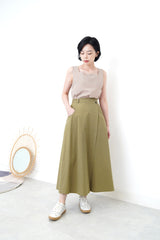 Khaki skirt in wrap style