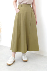 Khaki skirt in wrap style