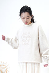 Light grey sweatshirt in letters embroidery