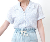 Lavender shirt in plant prints