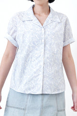 Lavender shirt in plant prints