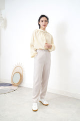 2 ways texture blouse in peplum collar