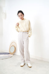 2 ways texture blouse in peplum collar
