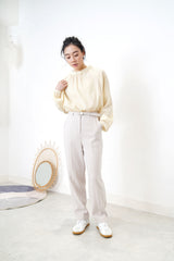 Light grey pencil cut trouerser w/ belt