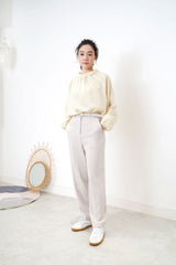 2 ways texture blouse in peplum collar