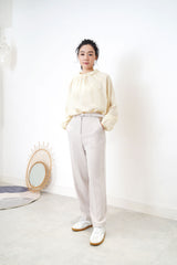 Light grey pencil cut trouerser w/ belt