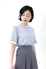 Navy stripes cotton top