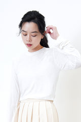 White basic soft top in crop cut