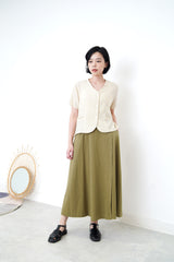 Khaki skirt in wrap style