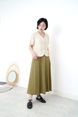 Khaki skirt in wrap style