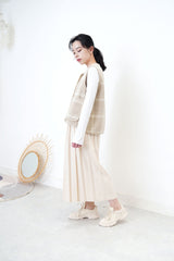 Double sided wool vest in checked pattern