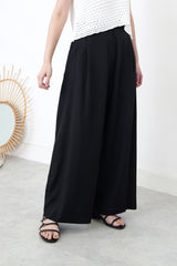 Black wide leg summer culottes