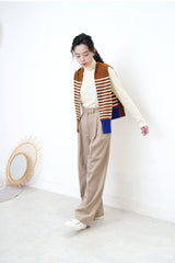 Choco brown straight cut trousers