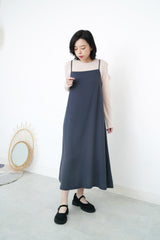 Charcoal cami dress in straps detail back