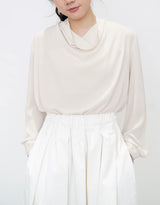 White A cut flare skirt in fringe trimming