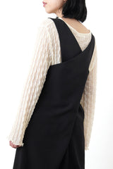 Cream sheer top in wavy texture