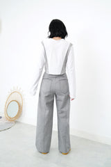 Grey high waist wide leg trousers