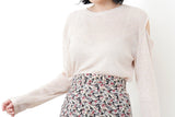 Ivory top in cut out sleeves detail