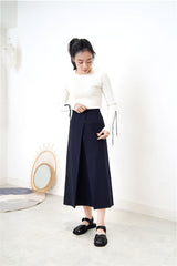 White stripe texture top w/ stitch details