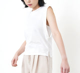 White cotton vest top