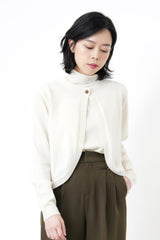 Ivory stand collar wool vest
