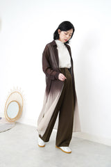 Sheer Long shirt outer in gradient brown