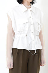 Ivory sheer organza inner top