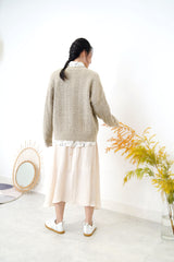 Ivory ink print smooth shirt