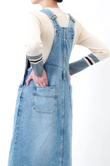 Denim overall dress w/ pockets