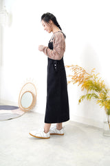 Black denim overall dress