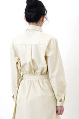 Light beige pockets one piece w/ wrap layering